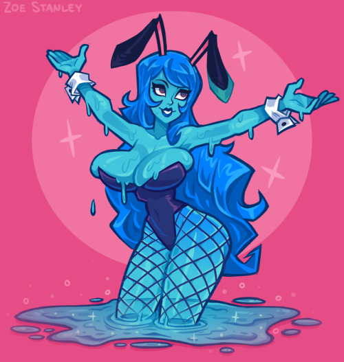 zoestanleyarts:Slime Bunny Showgirl Rabara Commission for...