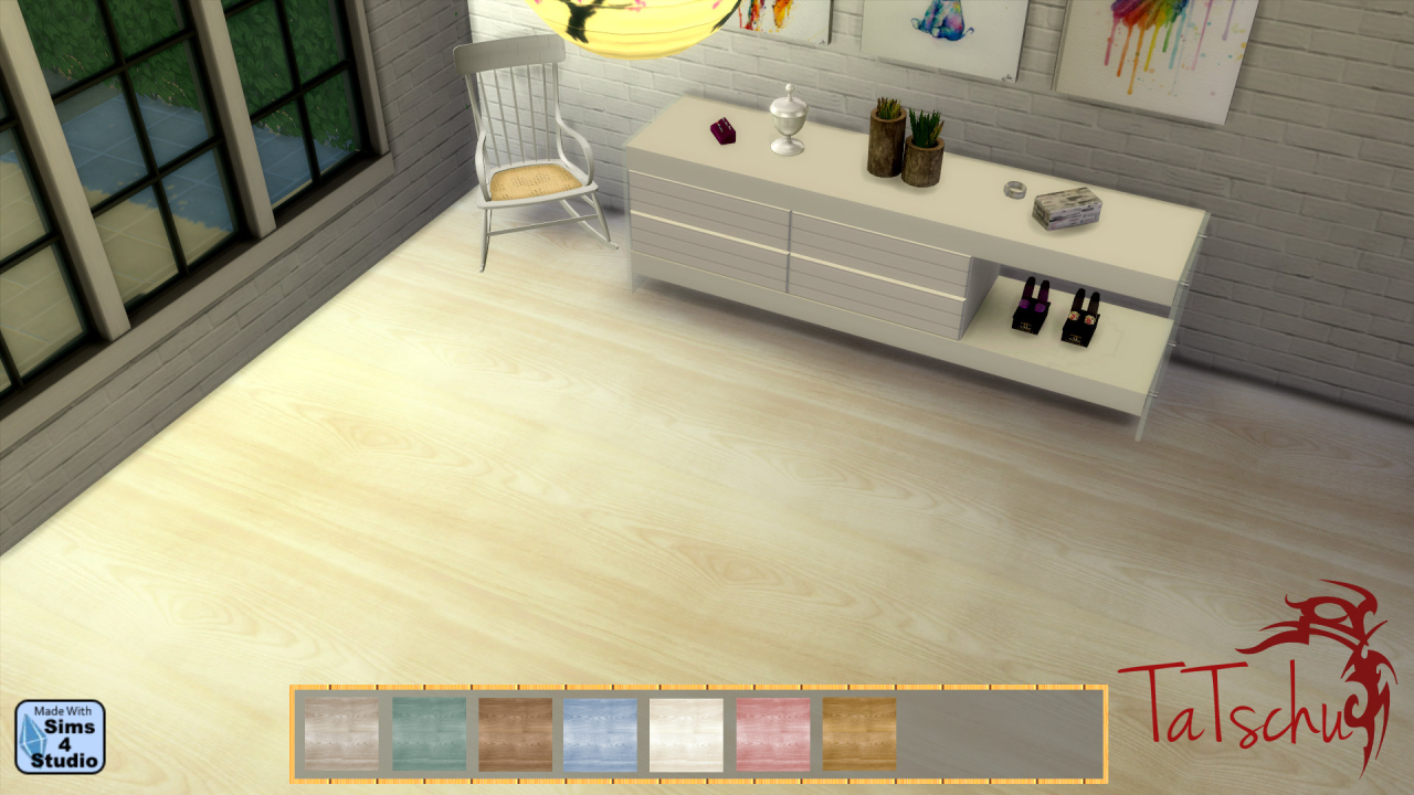 Lana Cc Finds Tatschu Modern Wood Floor In 7 Color Swatches