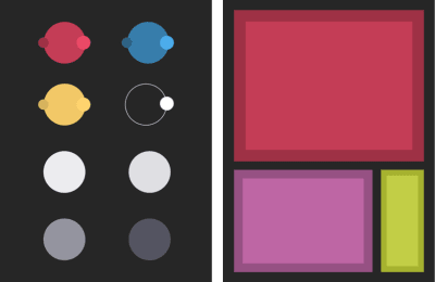 color palette against a dark background