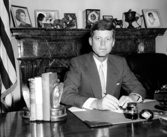 Senator John F. Kennedy in his Senate Office.... - Everything Kennedy