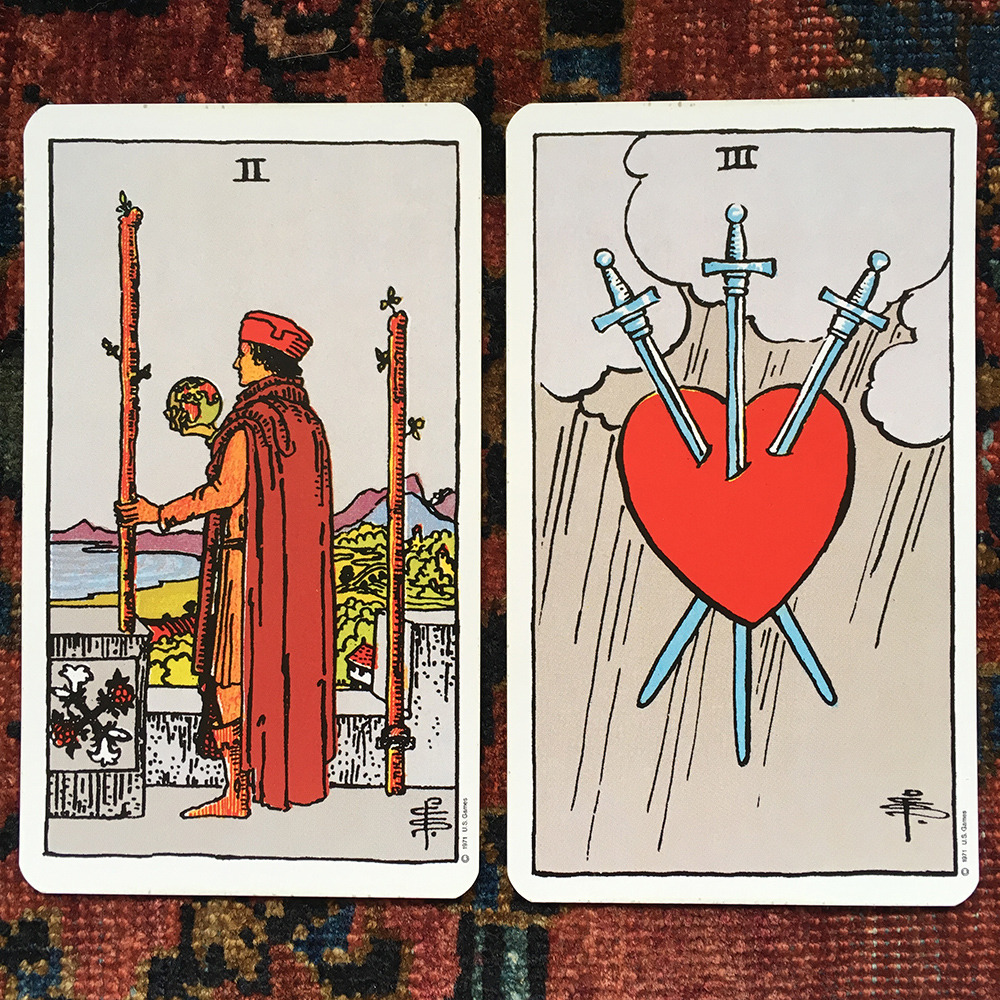 Unhelpful Tarot — Two of Wands and Three of Swords You can be...