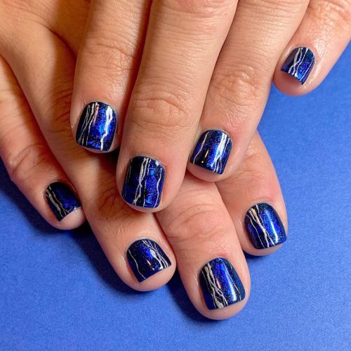 Moody blues for @panamaoxox - we used blue foil over a blue base...