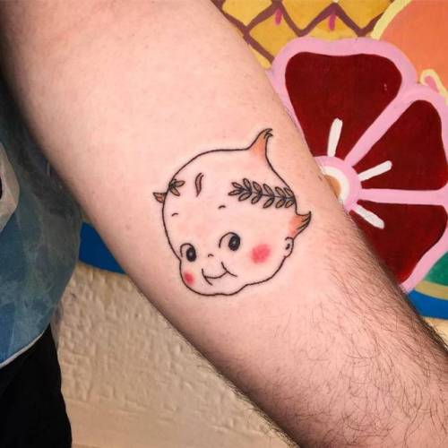 By Lilian Yeeah, done at Flamingo Tattoo Shop, Manises.... lilian;fictional character;hand poked;facebook;twitter;kewpie;inner forearm;medium size