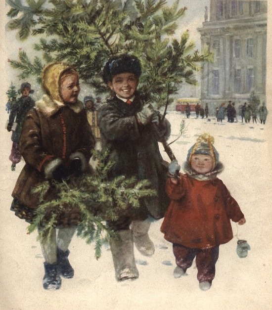 “New Year tree is coming!” Oleg Korovin (1954)