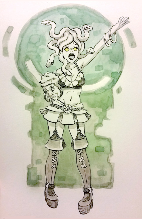 adrianricker:Inktober day 8: A Gorgon Pop Star!