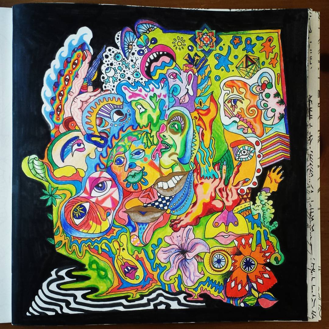 Colorful Artwork Easy Stoner Trippy Drawings