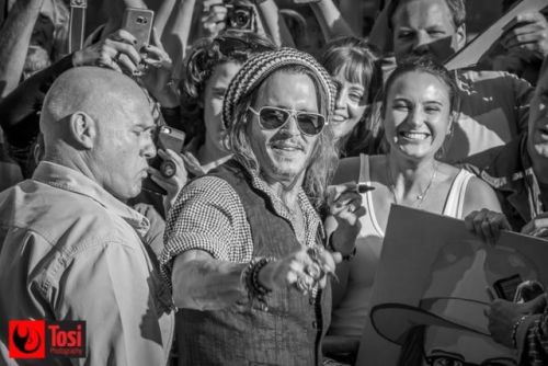 becauseitisjohnnydepp:Johnny Depp greeting fans at Kino...