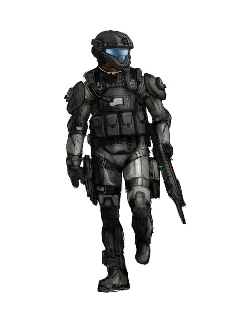 haloconceptart:Halo 3 concept art for the ODST.  By Isaac...