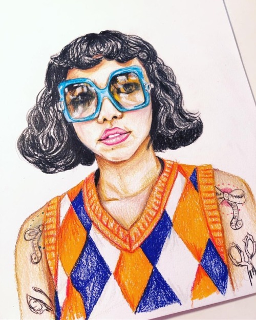 drawing sketch coloredpencildrawing colorpencilart art etsy funky tattoos vintagesunglasses vintage