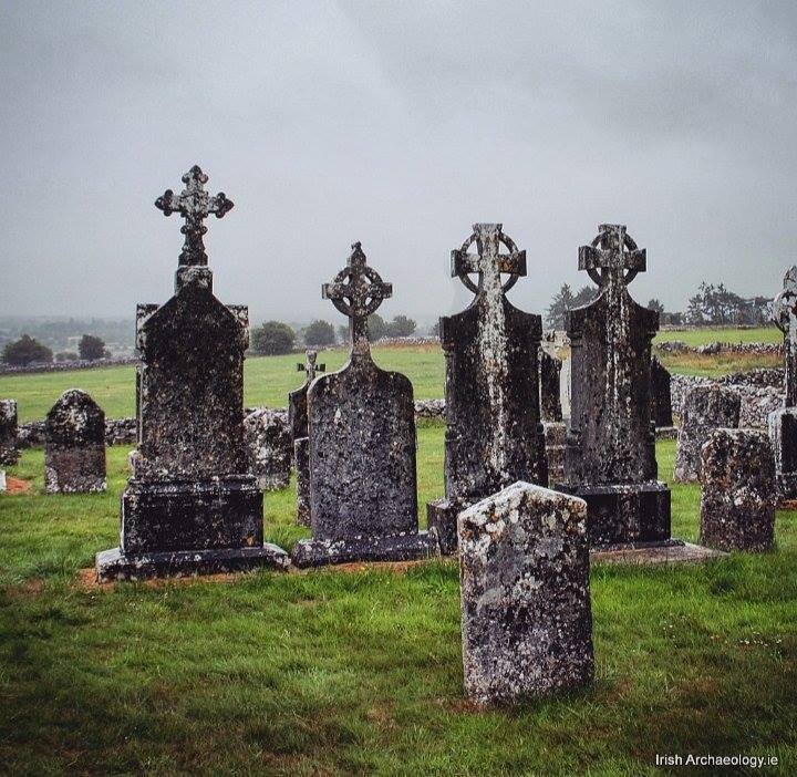 Old headstones on a misty day…..Ireland