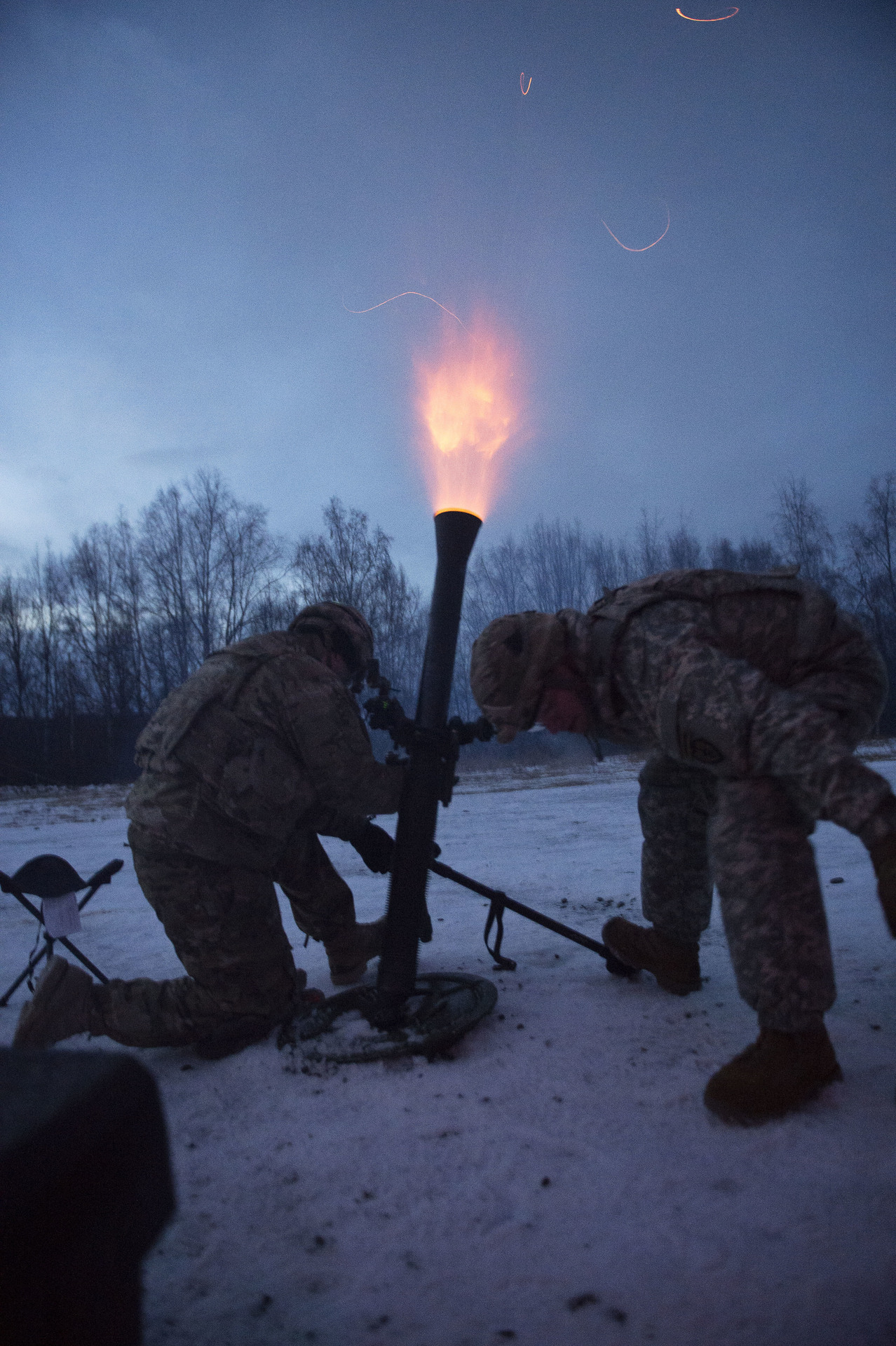 Army Infantry operate the M121 120mm mortar system