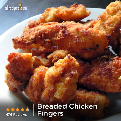 Breaded Chicken Fingers These Garlicky Lightly Allrecipes