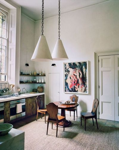 The kitchen in antique dealer and interior designer Rose Uniacke’s London home.