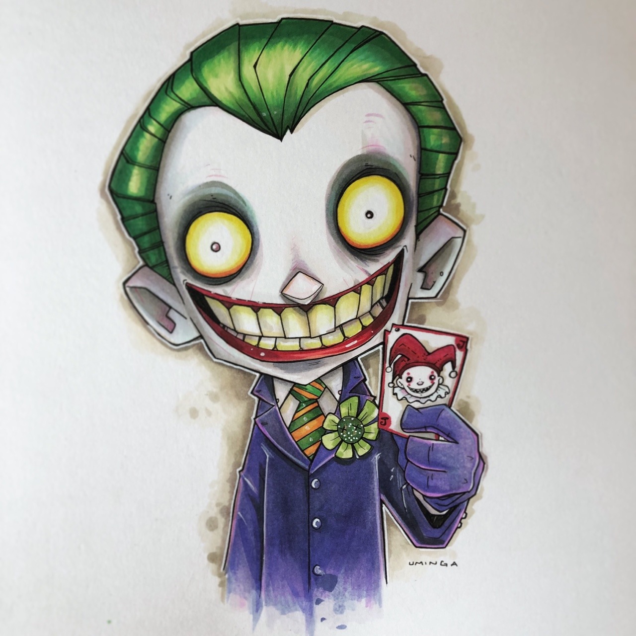 Art of Christopher Uminga, Old School Joker commission. @copicmarker on...