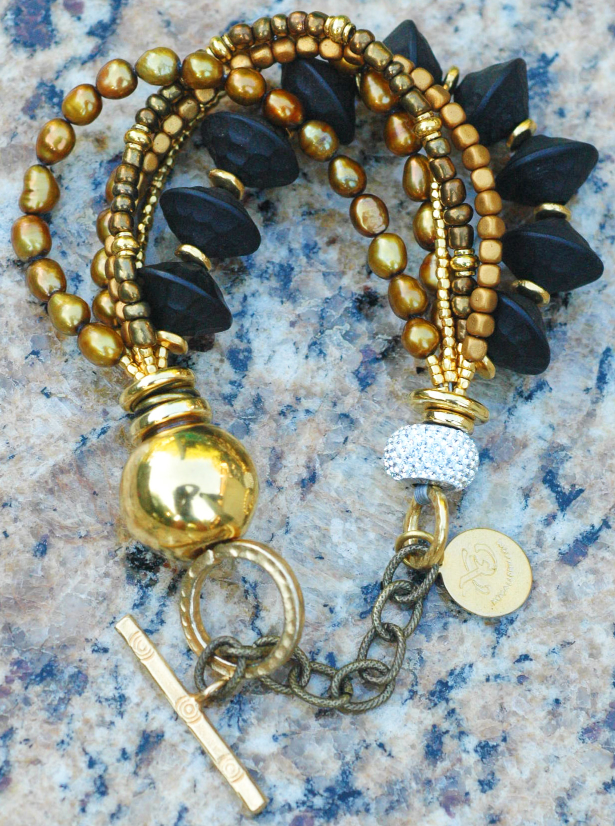 XO Gallery Jewelry — Black & gold Bracelet: Holiday Inspired...