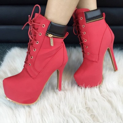 red block booties