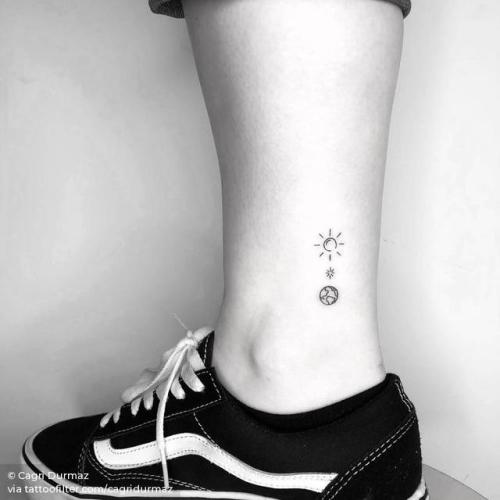By Cagri Durmaz, done at Basic Ink, Istanbul.... small;astronomy;micro;line art;planet;tiny;cagridurmaz;ankle;ifttt;little;minimalist;earth;sun;fine line