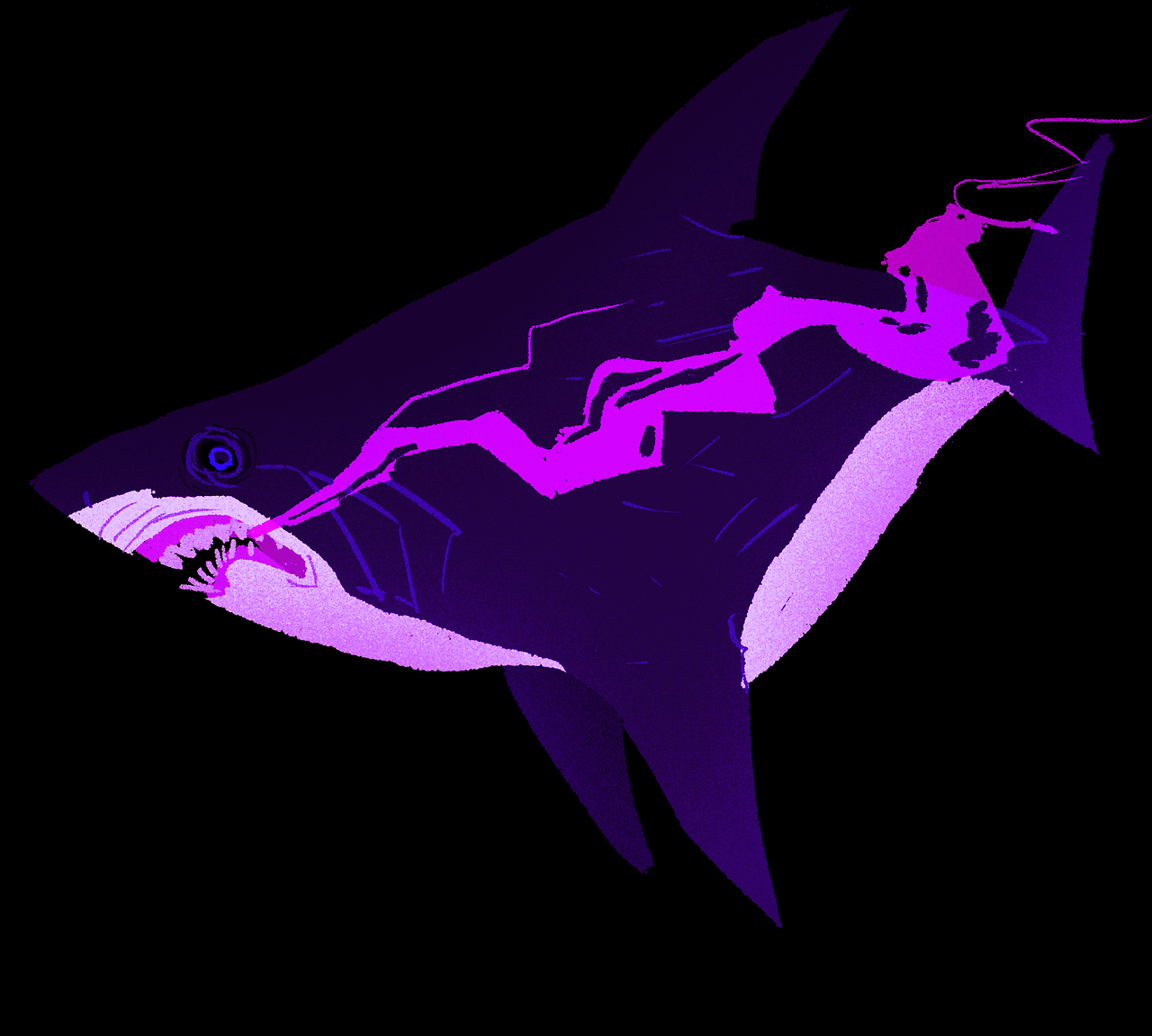 Чёрный демон акула