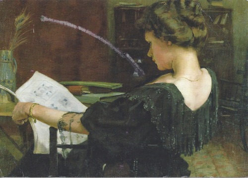 art reading portrait Helen Gow Alexander Mann Scottish