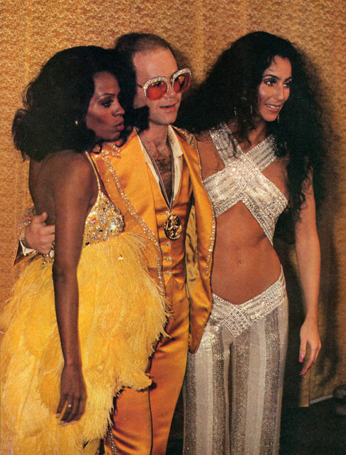 mangodebango:Diana Ross, Elton John & Cher, 1970′s.