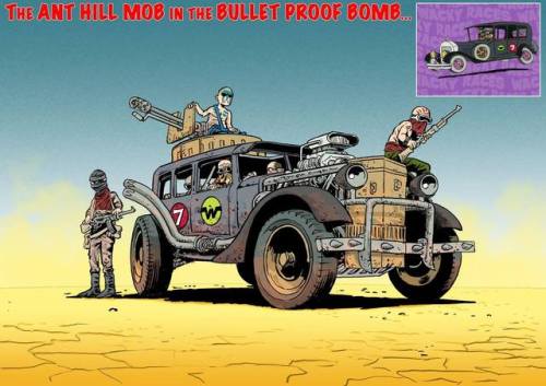 pop-sesivo:Los autos locos en el estilo de Mad Max: Fury Road....