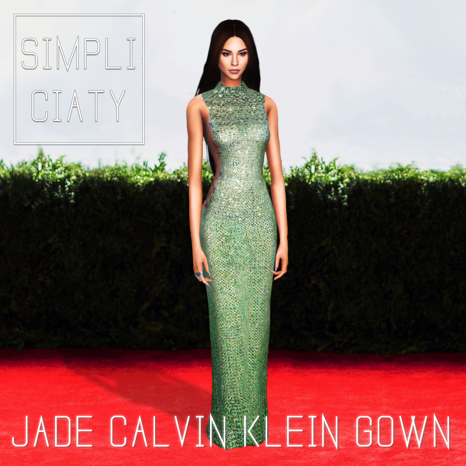 Lana Cc Finds Simpliciaty Jade Calvin Klein Gown Ts4