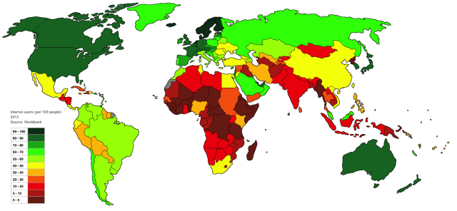 Internet Users, Worldbank, 2013 Top 3: Iceland -... - Maps on the Web