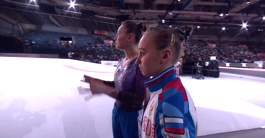 Wogymnastika Russians Reaction To Thier Second Place Finish Gif