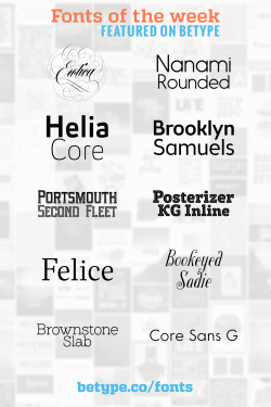 Fonts Of The Week: