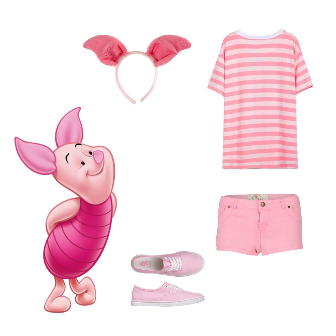 pink striped piglet shirt