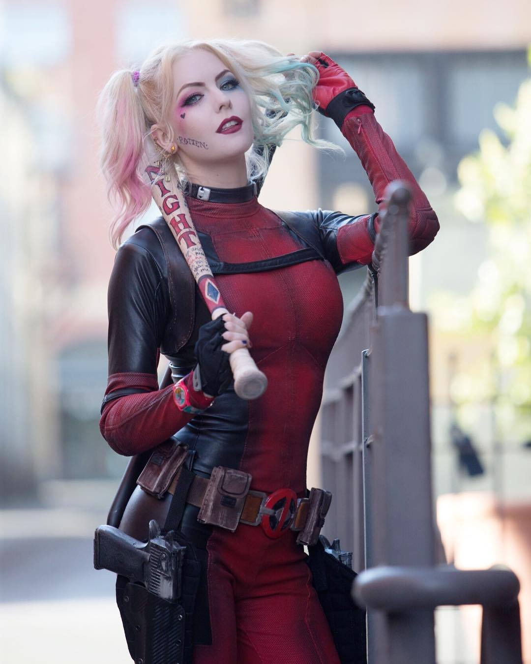 cute-cosplay-babe: â€œMaidofmight - Harley quinn x deadpool https://cute-cosplay-babe.tumblr.com/cosplay â€