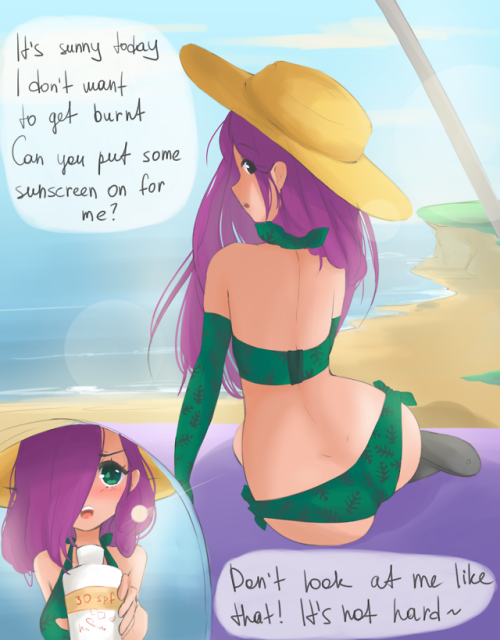 poduu:This small beach comic took me so long to draw ><-...