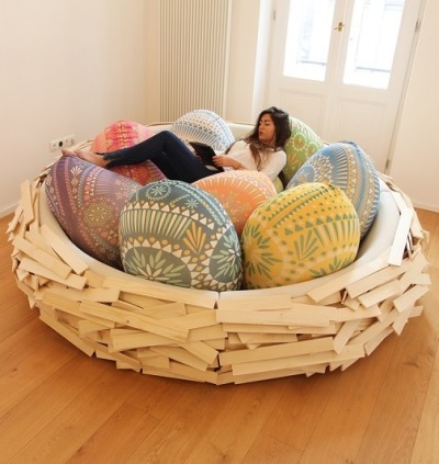 cubebreaker:<br /><br />Available in four sizes, OGE Creative’s Giant Birdsnest bed fuses furniture and playground, making it the perfect hatching spot for new ideas.<br />