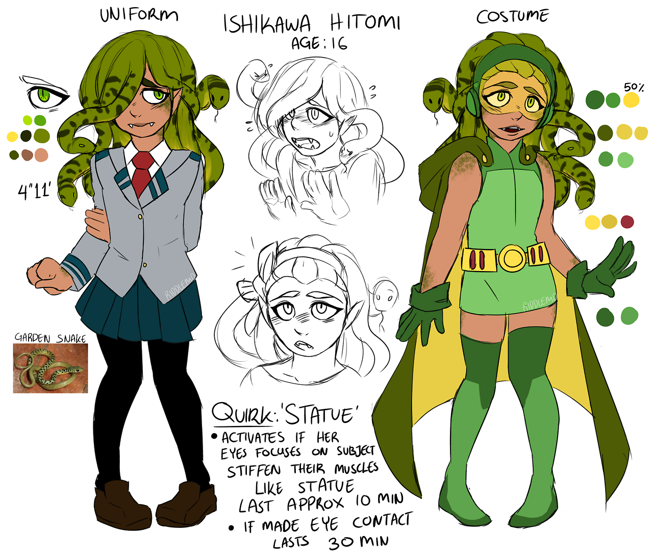 Bnha OC appreciation Blog - riddlemd: Meet my BNHA OC, Ishikawa Hitomi