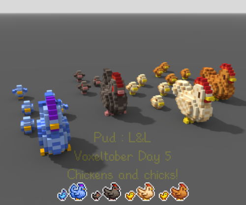 link-and-leah:Voxeltober Day 5 : Chickens and their...