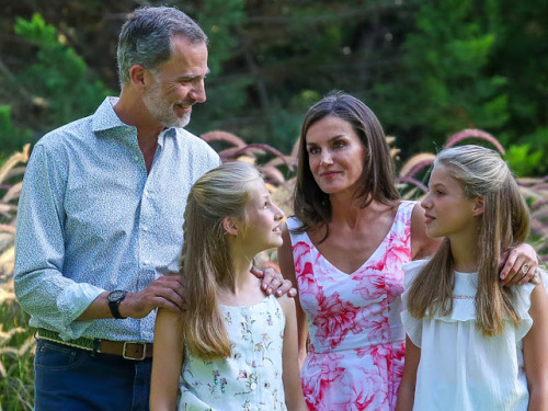 King Felipe, Queen Letizia, Princess Leonor and Infanta Sofia at...