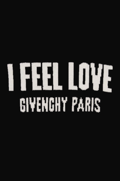 babyfthoney:Givenchy “I Feel Love” Oversized Sweater - Worn by...