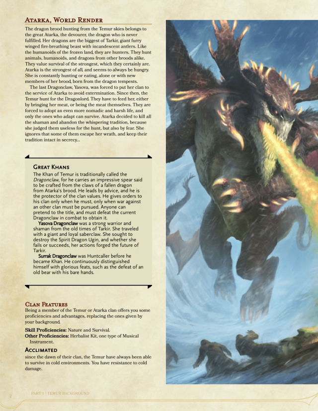 DnD 5e Homebrew — Magic: The Gathering Temur Clan Background and...