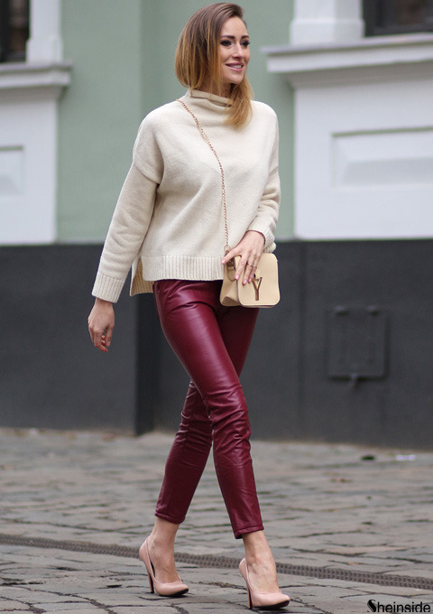 Tales of a Leather Slut Wife — the-fashion-alba: Red PU Slim Pant