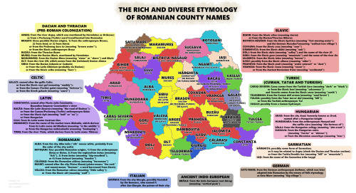 mapsontheweb:The rich and diverse etymology of Romanian county...