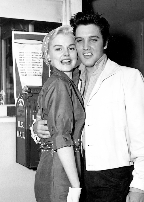 ELVIS PRESLEY - Elvis and Barbara Lang at the MGM Studio lot,...