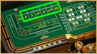 Craps field numbers