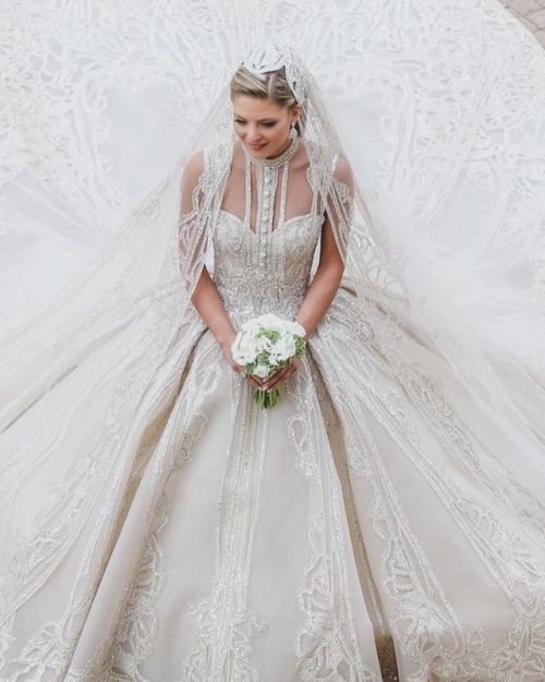 Lebanese fashion designer Elie Saab designed two gorgeous bridal...
