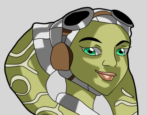 Digital drawing of Hera Syndulla from Star Wars Rebels