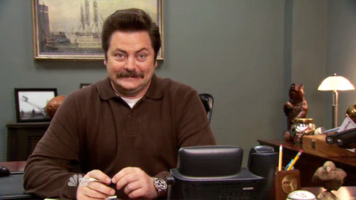 Image result for excited ron swanson gif funny