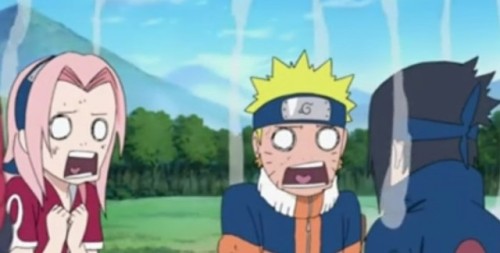 badnarutoscreencaps:original team kakashi goofing off