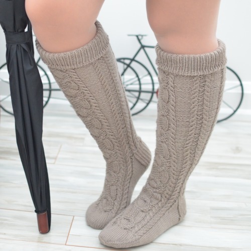 Cable Knit Over The Knee Socks Tumblr