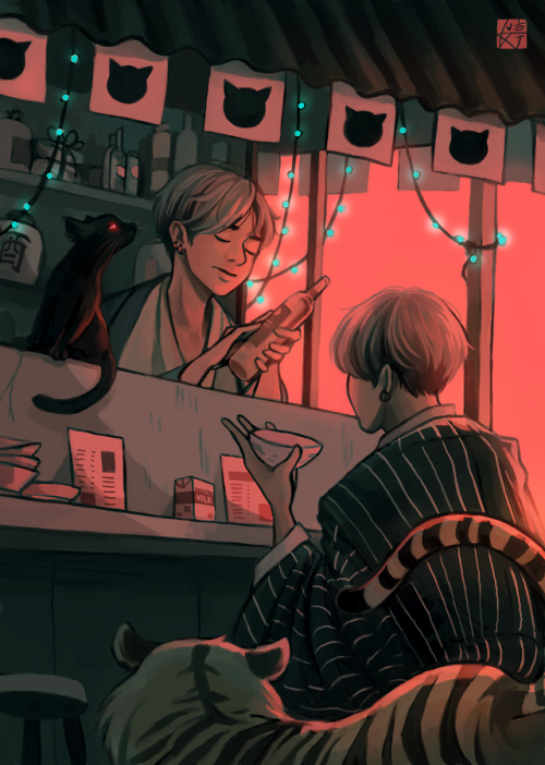 belladraws:“A Drink at Dusk”my taegi piece for the rarity...