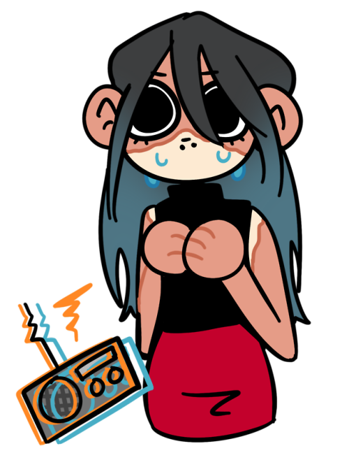 doodle sketch digital digital art miniskirt turtleneck pink blue red black radio sound sweats cute kawaii anime manga illustration graphic design graphic design scars