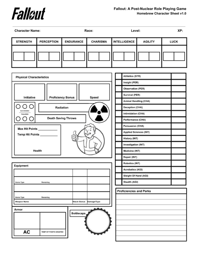 Fallout 5E Character Sheet